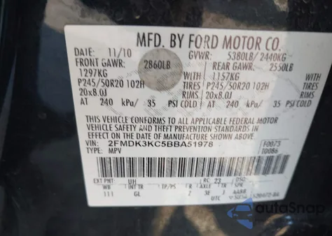 2011 Ford Edge Limited z USA, uszkodzony, nr VIN 2FMDK3KC5BBA51978